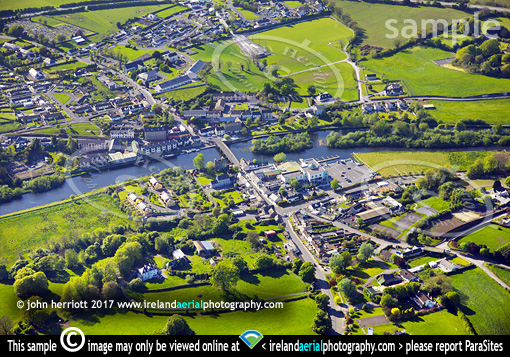 Leighlinbridge aerial photo and River Barrow, Co Carlow