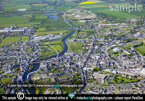 Carlow town aerial photo