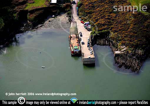 Sherkin island car ferry aerial photo