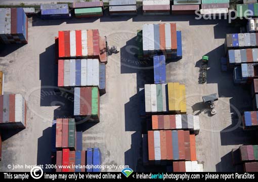 graphic aerial view of shipping containers