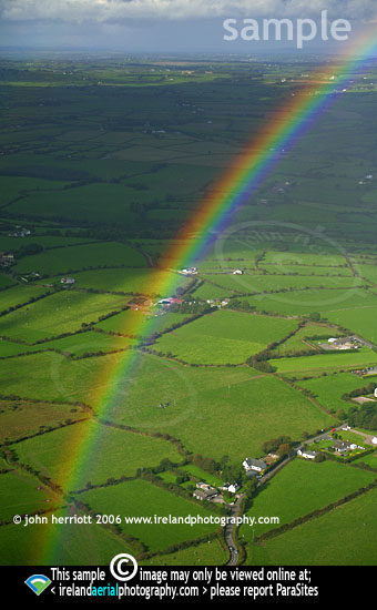 Aerial photo of rainbow