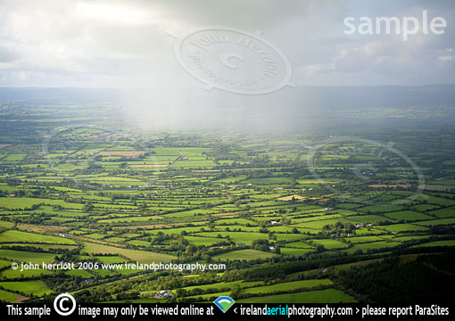 Aerial photo of rain shower