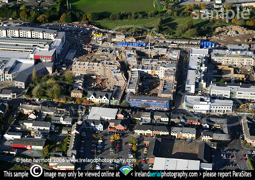Aerial view of the construction Ballincollig Town Centre