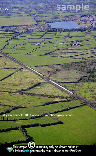 aerial view of Trains converging