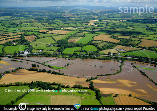 flooded cereal crops and farmland