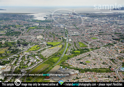 Phibsborough and Dromcondra aerial along Royal Canal